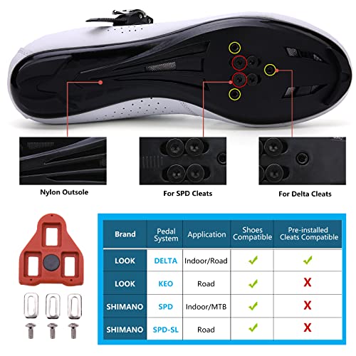 Image of Mens Womens Cycling Shoes Compatible with Pelaton Bike Shoes Road Bike Shoes Riding Bicycle Pre-Installed with Delta Cleats Clip Indoor Outdoor Pedal
