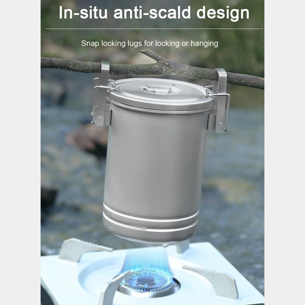 Cooking Accessory, Camping Hiking Rice Cooker Outdoor Portable Picnic Cookware Stainless Steel Pot Multifunctional Travel Cooking Accessory