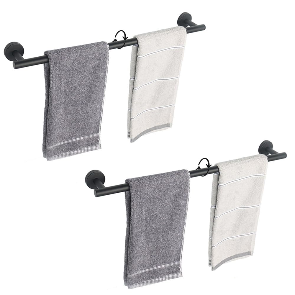 TocTen Bath Towel Bar - 2 Pack Thicken SUS304 Stainless Steel Towel Rack for Bathroom, Bathroom Hardware Accessories Towel Rod Heavy Duty Wall Mounted