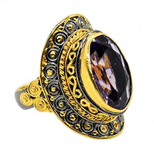 Bague argent 925 violette anti-ternissement avec serti protecteur sécurisé