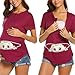 Produktbild Aberimy_Stillshirt Kurzarm Damen Umstands Tshirt Umstandstop Umstandsmode Stilltop Schwangerschaft Stilloberteil Frauen Drucken Taste Casual Shirt Oberteile Tops Blusen Still-Shirt