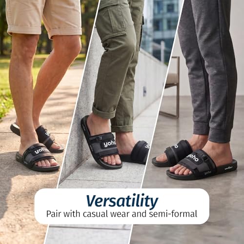 Image of YOHO Drystep Sliders for Men | Waterproof Monsoon Footwear & Rainy Sandals | Skin Friendly Adjustable Strap