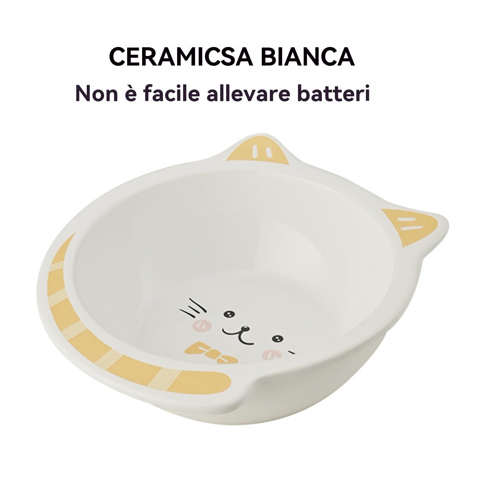 Ciotole Alte per Cibo Gatti Vassoio Sollevato per Gatti | Doppia Ceramica Alta Con Base Legno Antiscivolo Antigoccia Per Cuccioli Mangiare Bere In Appartamento E Viaggio