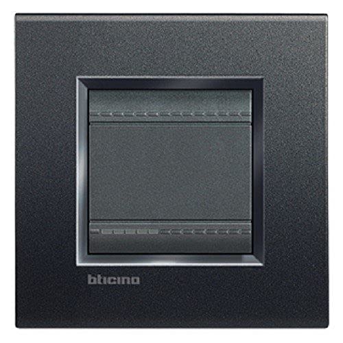Materiale tecnopolimero BTicino Livinglight Placca Quadra, 2M, Forma Rettangolare, Antracite