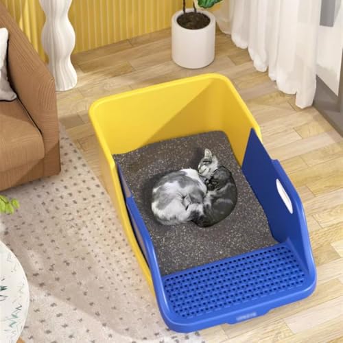 Arenero para gato grande con lados altos, abierto, gris miniatura 6