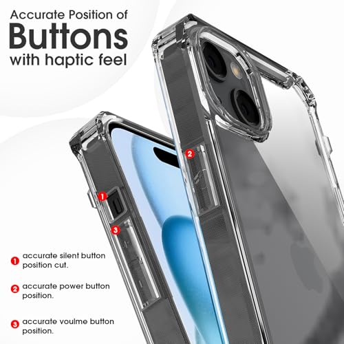 Image of Pikkme Back Cover for iPhone 15 PC + TPU Transparent Hybrid Shock Absorption Bumper Case (Transparent)