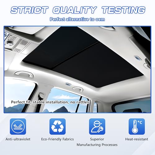 Image of Sunshade Cover Sunroof Compatible with Jeep Grand Cherokee 2011-2017 & Chrysler 300C 2012-2016,Replace # 1SX57DX9AB (Gray)