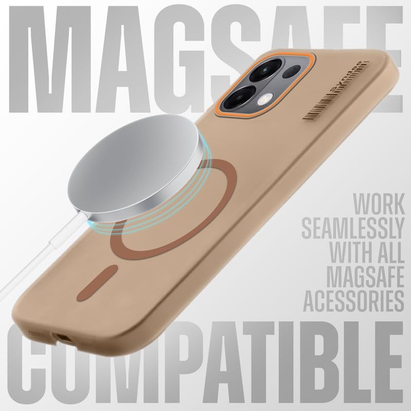 Image of Mr. Case Back Cover for Oppo K13 5G Sleek Frosted Translucent Back Only Compatible with Wireless Magnetic Accessories | Anti-Scratch Shockproof Phone Case - Brown