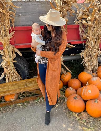 Image of Womens Casual Long Sleeve Split Open Cardigan Knit Long Cardigan Sweaters with Pockets Fall Fashion 2024