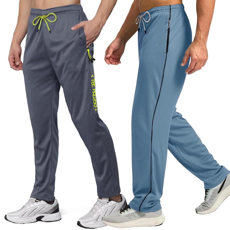 Image of Pinkmint Men's Combo Casual Trousers l Stylish Side Pocket with Zip l Lightweight & Comfortable Troser Pant for Summer (Pack of 2)