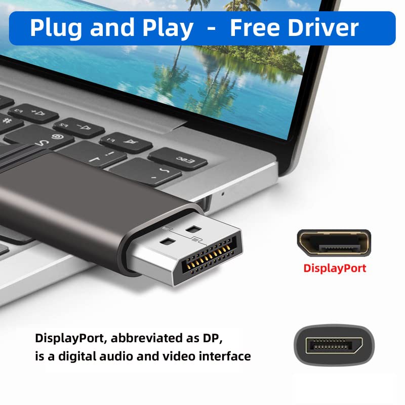 DisplayPort DP macho fuente a DVI macho enlace único video 1080p 60hz cable 6ft 5.9 ft para monitor DVI 6