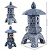 MIBUNG Pagoda Lantern Garden Statue with Solar Lotus Lights, Large Resin Japanese Temple Pagoda Lamp Asian Zen Outdoor Yard Decor for Landscape Patio Porch Lawn Decorations, Christmas Ornament Gift