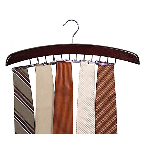 Richards Homewares - Closet Accessories 24 Tie Hardwood Hanger Walnut (3-Pack)