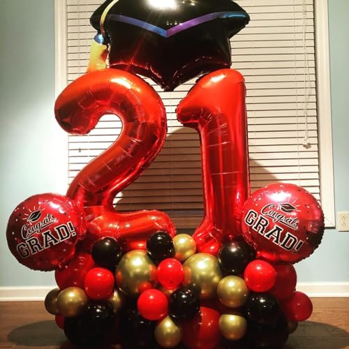 Image of Red Number 1 Balloon 40 Inch, 1st Birthday Balloon First Birthday Decorations, Shiny Red Party Supplies