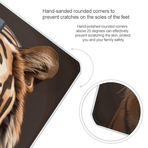 Báscula Digital de Baño 3D Cabeza Tigre Vidrio Templado miniatura 4