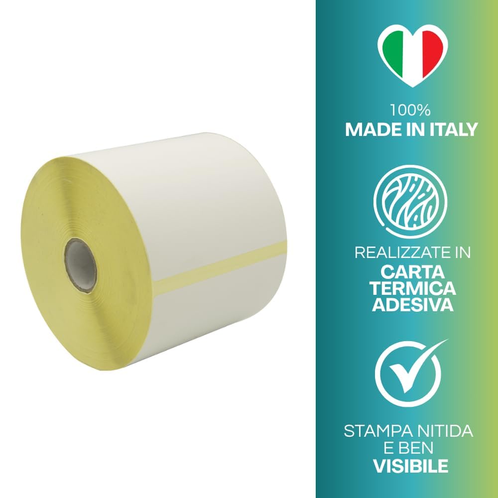 Virsus 3 rotoli da 500 etichette termiche misura 100 x 150 foro 25 mm totale 1500 etichette termiche - M