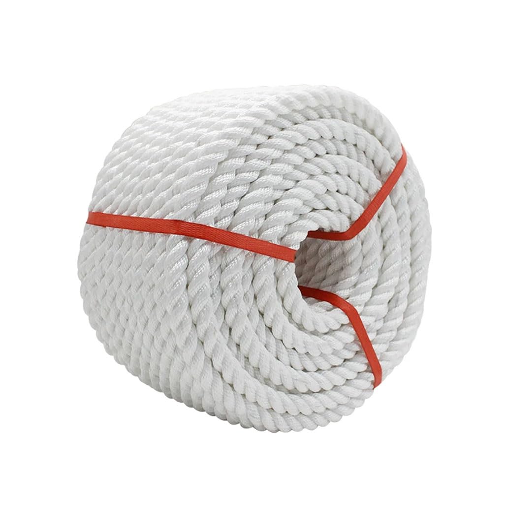 Cuerda De Nylon Trenzado Blanco - Cordón Multiusos Resistente Y Suave Ideal para Buques Pesqueros | Rescate De Emergencia | Operaciones A Gran Altitud Deportes Y Juegos