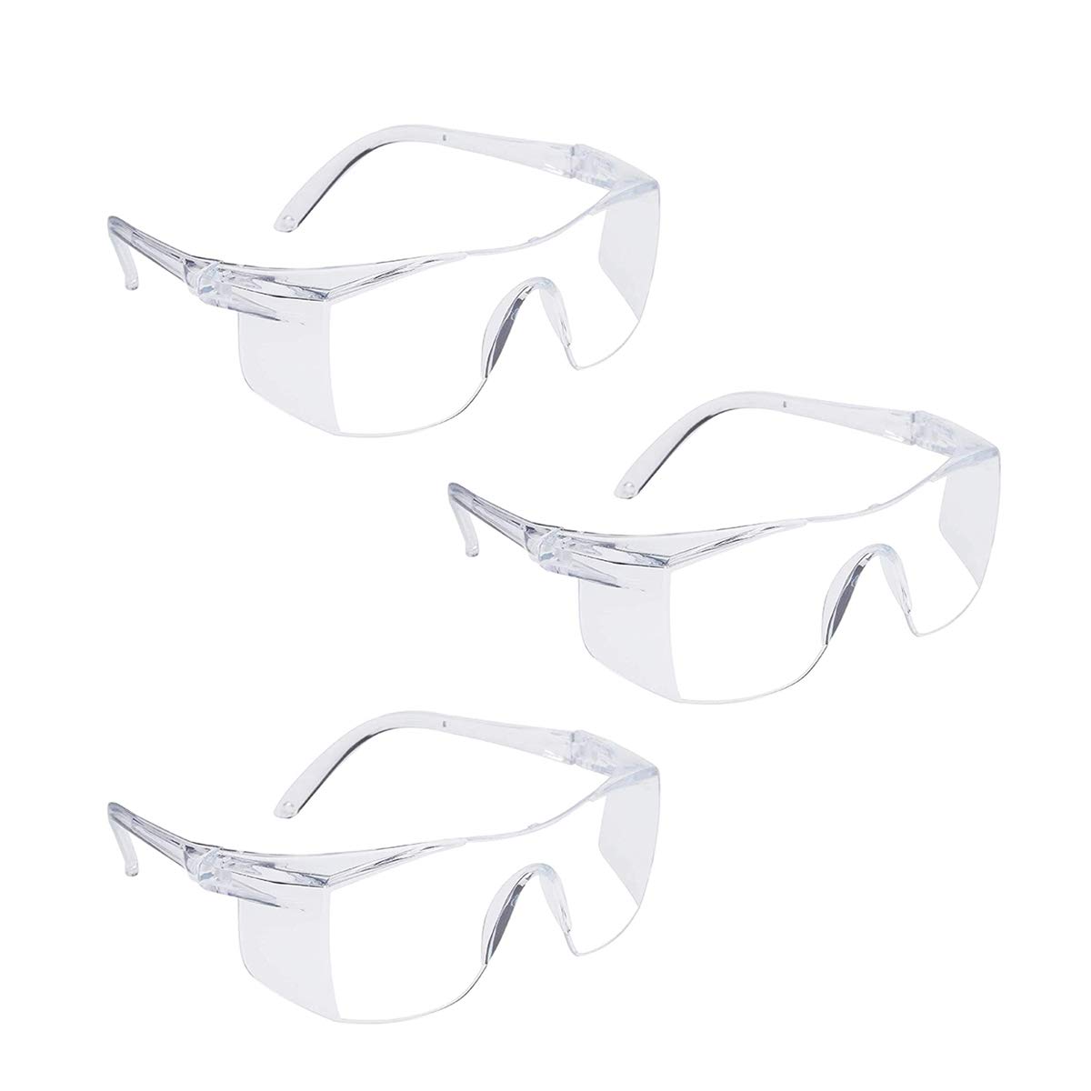 3 Pcs Safety Goggles Eye Protection, Anti Fog, Scratch Resistant, UV Protected, Light Weight Protective Safety Glasses for Men & Women (3)