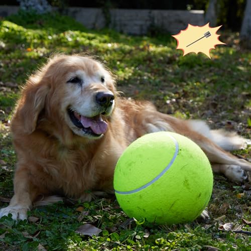 TYLIN Giant 9.5″ Dog Tennis Ball – Funny Outdoor Sports Ball Yellow Big Tennis Balls for Birthday Gift ,Pet Toys for Small/Medium/Large Dogs
