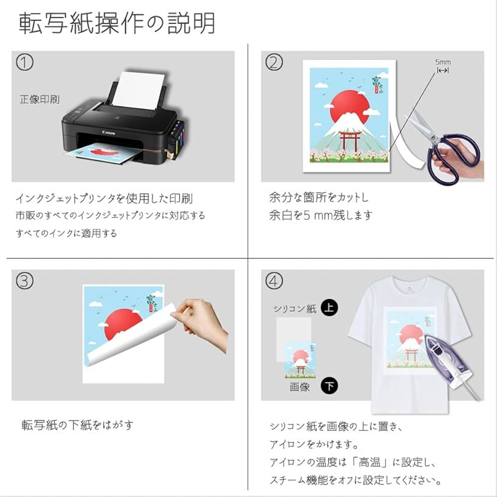 アイロンプリントシート4枚 Amazon | LSlooksee 転写シート アイロンプリントシート 正象