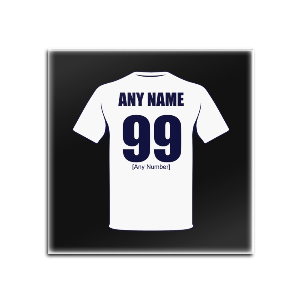 Personalised Gift - The Spurs Glass Square Coasters (Football Club Design Theme, Colour Options) - Any Name/Message on Your Unique Mat Pad - Lilywhites
