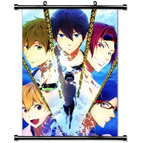 1 X Free! Iwatobi Swim Club Anime Fabric Wall Scroll Poster (16" x 23") Inches Cover