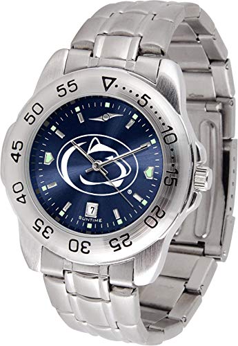 Image of SunTime Men's NCAA Team Sport Watch, 20mm Stainless Steel Strap, Reflective Shiny Dial with Date