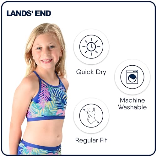 Lands' End Girls' Swimwear UPF 50 Bikini Top and Bottom Swim Set (XS-XL)3