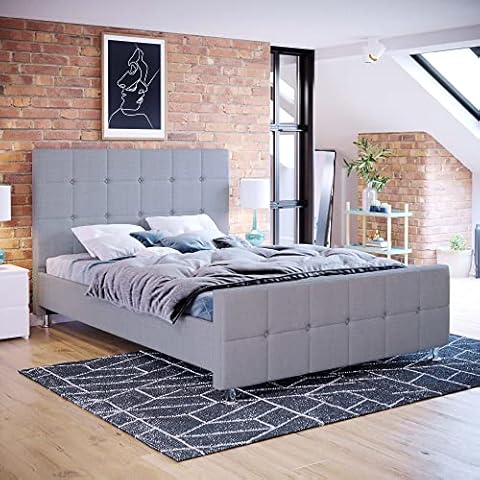 Vida Designs Valentina Doppelbett, 122 cm, Bettgestell, gepolstert Cover