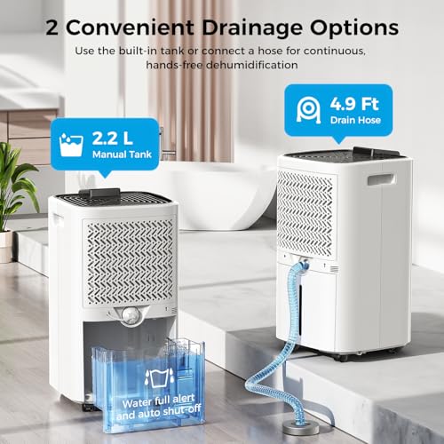 Image of Trazico 4000 sq.ft Dehumidifier for Basement, with Drain Hose, 45 Pint /D