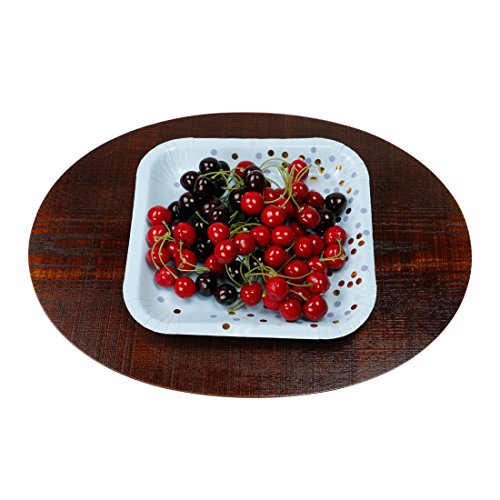 Geeklife Blue Gold Dots Paper Party Plates Bulk, 9 In Square Disposable Dessert Plates,20 Pcs Decorative Tableware For Birthday Parties, Weddings, And Life Celebrations #TOP2