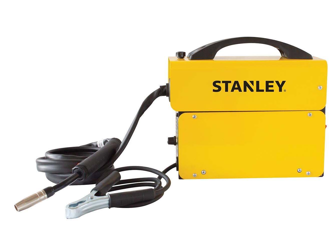 Stanley Saldatrice inverter MIG 100 230V senza gas, filo animato 0.8–0.9 mm, funzione sinergica per saldature pulite, ciclo di lavoro 60% a 100A, leggera 5 kg, efficiente e facile da usare