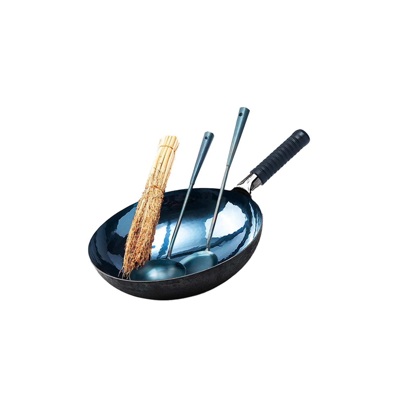 Generico Wok, In Ferro Da 30-40 Cm Con Coperchio In Vetro, Padella Antiaderente A Fondo Piatto, Maniglia Cool Touch, Funziona Su Tutti I Piani Cottura(38cm)