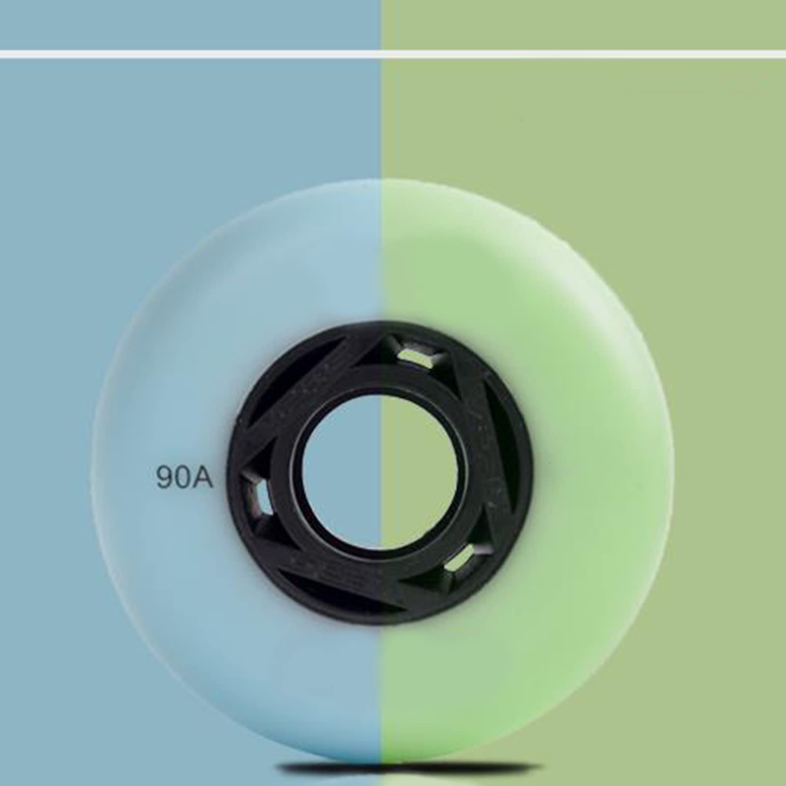 Genérico Koła do łyżworolek wewnątrz na zewnątrz 90A Flash 72 mm 76 mm 80 mm lampa błyskowa świecące koło zapasowe w linii LED zestaw 8 sztuk