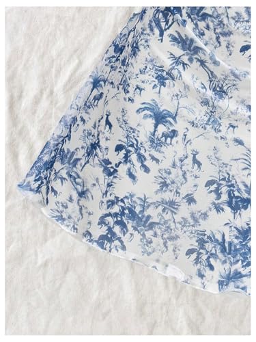 GORGLITTER Girl's Floral Mini Dress Summer Cute Boho Flower Mesh Sleeveless Backless Ruched Flared Graduation Sundress3