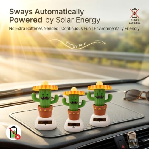 Bobbleheads solares de cactus: figuras alegres para el salpicadero del coche 5