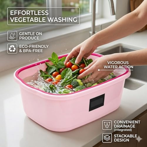 Image of Unbreakable Plastic Multipurpose Bath Tub 20 LTR Heavy Duty Washing Tub for Clothes Laundry Bathroom Kitchen Durable Plastic Water Storage Basin (Pack of 1, Multicolor)