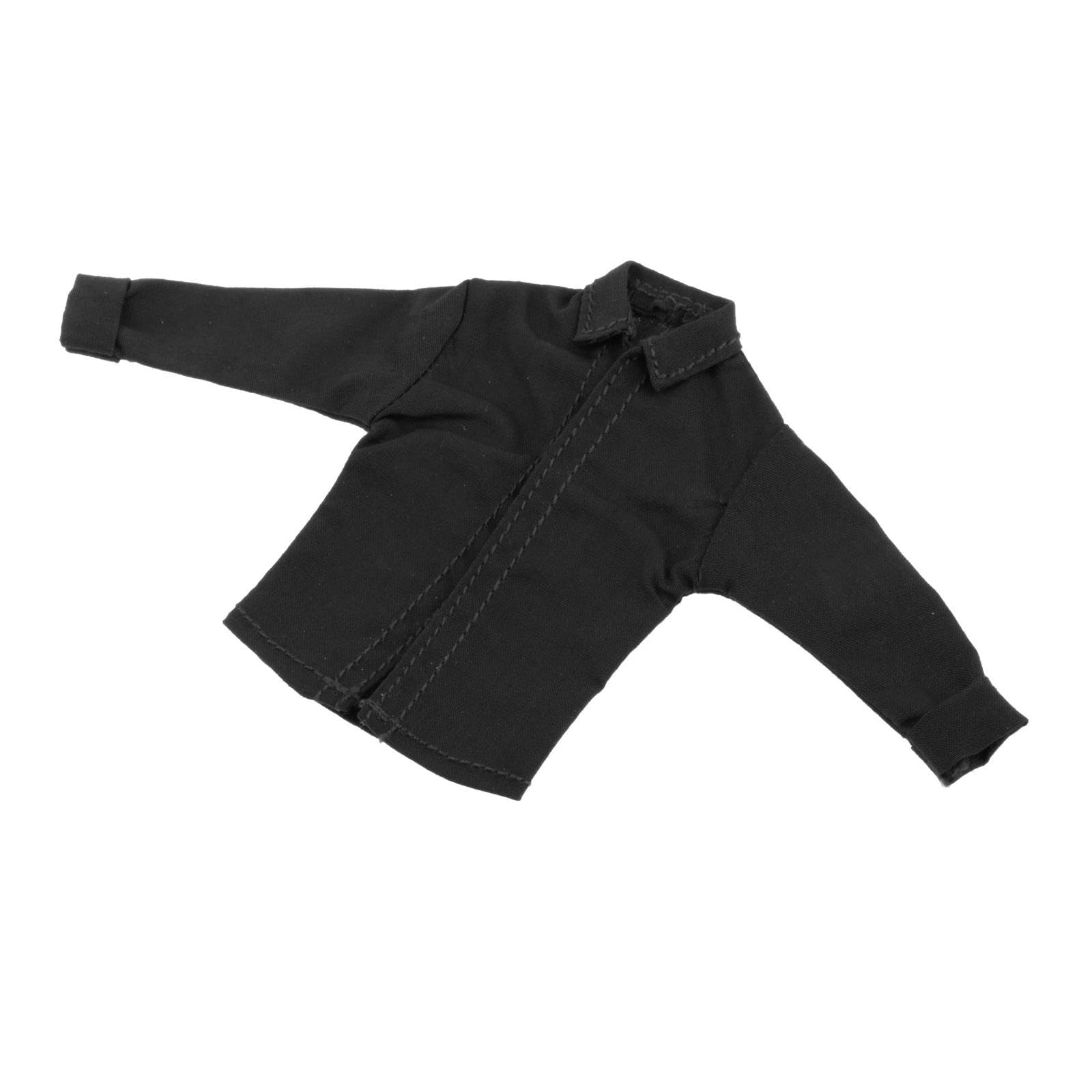 Camicia da Uomo in 1:12 per Soldatini in Miniatura, Camicia Casual da Indossare sopra Le Action Figure da 6 Pollici, Nero