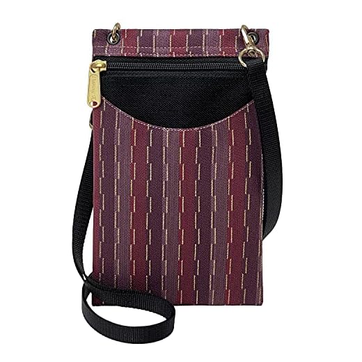 Danny K. Tapeçaria feminina transversal para celular ou bolsa de passaporte, feita à mão nos EUA, Lora/roxo, Small