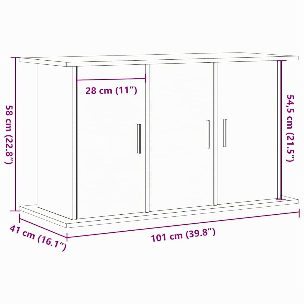 vidaXL Support d'aquarium Chêne Artisanal 101 x 41 x 58 cm Bois