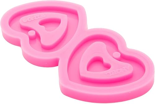 Miniatura 5 de Molde de aretes de resina súper brillante, moldes de silicona huecos en forma de corazón, molde de arcilla polimérica para hacer aretes, collares,