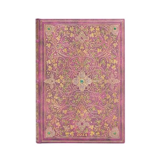 Paperblanks Calendario mensual de 12 meses 2024 Jubileo del Trono Diamante | Visión general diaria | Midi (130 × 180 mm)