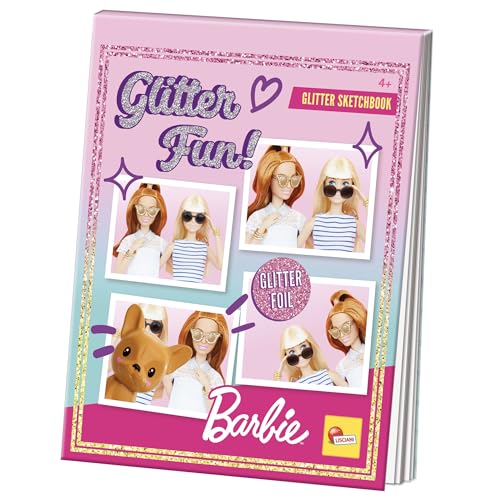 Lisciani - BARBIE Carnet de Croquis Pailleté – Livre de Coloriage Brillant 32 Pages – Activité Créative Fille dès 4 Ans – Développe Motricité Fine,...
