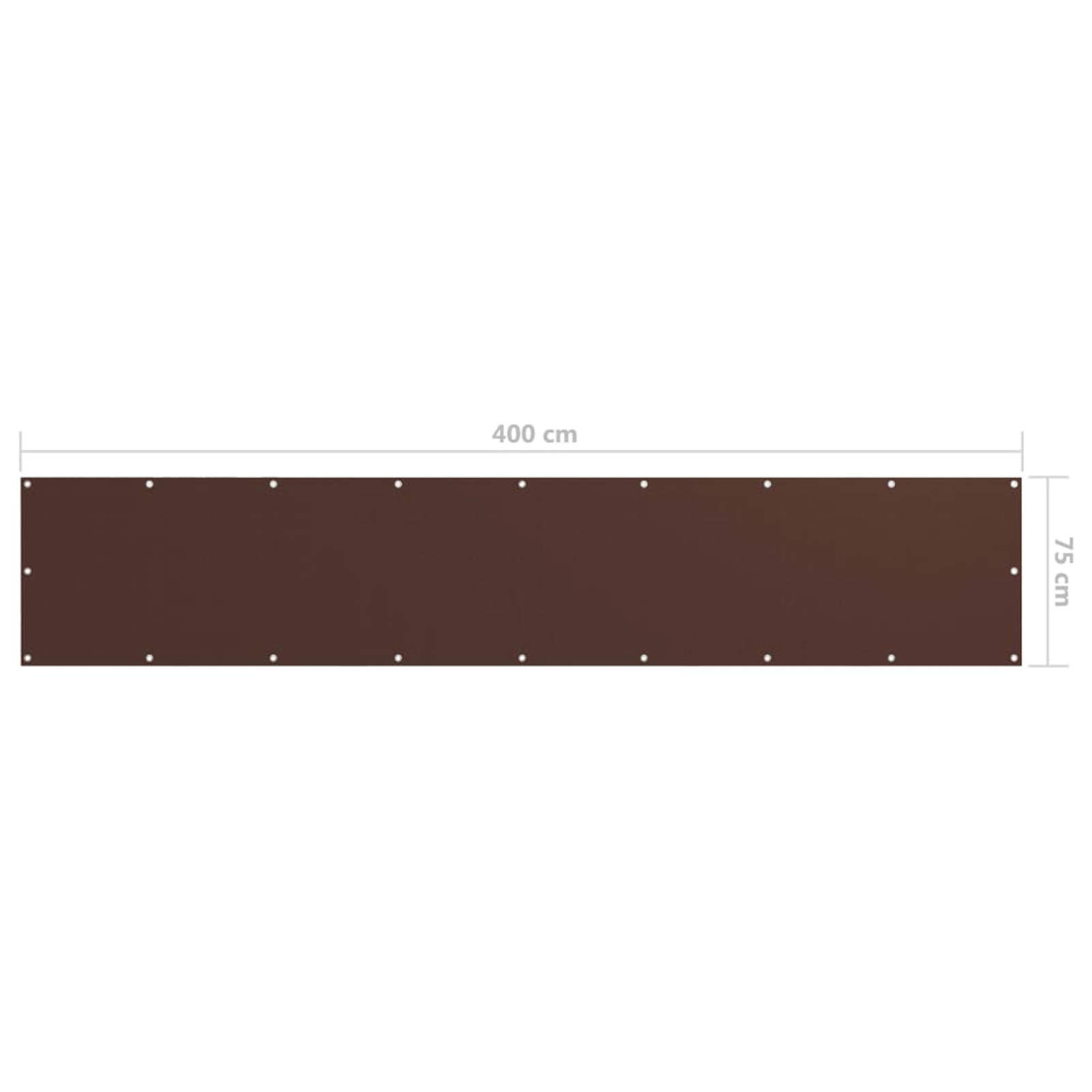 Homgoday Paravento per balcone, in tessuto Oxford, 75 x 400 cm, colore marrone, protezione dal vento, protezione solare, per esterni