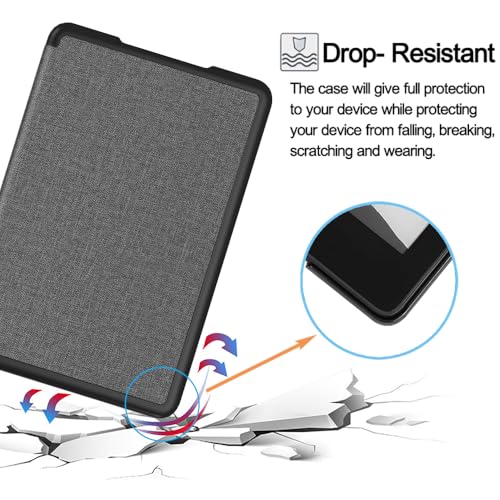 جراب حماية لجهاز اي ريدر 7 بوصة الجيل 12 إصدار 2024 من توكيلو، رفيع من البولي يوريثين الحراري بخاصية التنبيه/السكون التلقائي، غير متوافق مع اي باد 6.8 بوصة وقارئ الكتروني (الجيل 11-2021)(A1-رمادي)