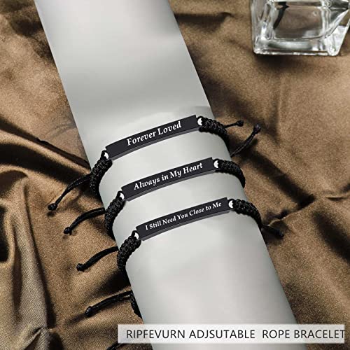 RIPFEVURN 3 Pack Cremation Jewelry Urn Bracelet for Ashes for Women Men Adjustable Memorial Keepsake Bangle Rope Braided Bracelet2