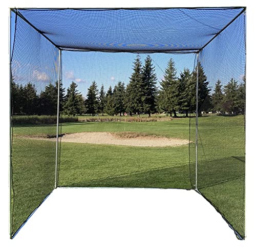 LFS 10x10x10 ft Golf Practice Cage Net &ndash; Durable Knotless Nylon &ndash; Frame Not Included