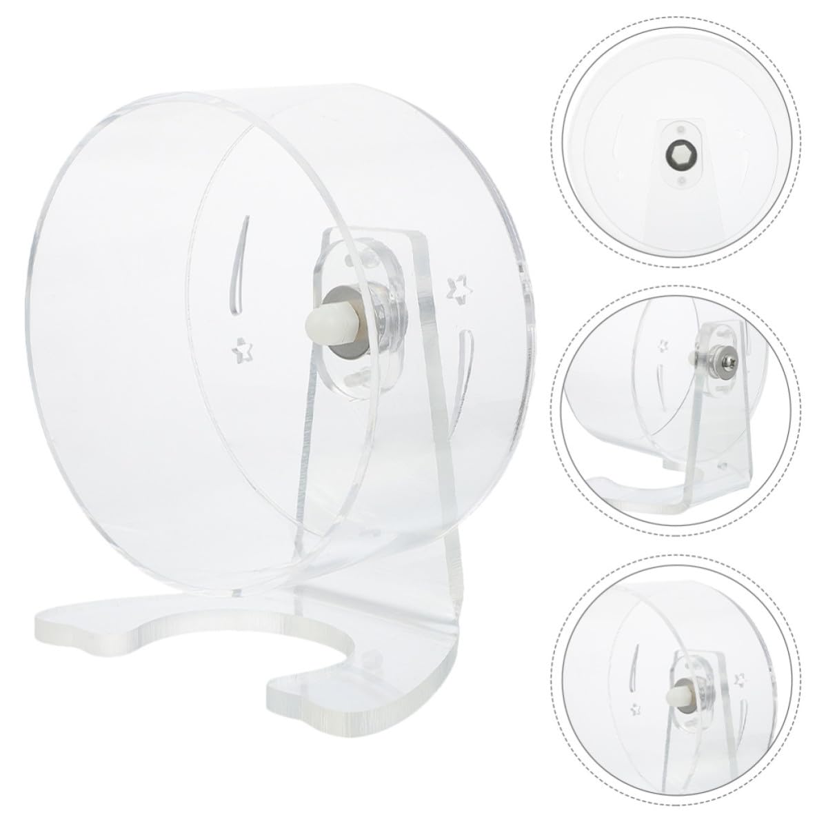 Healeved Roue D’Exercice Silencieuse avec Support pour Hamster en Acrylique 22 Cm
