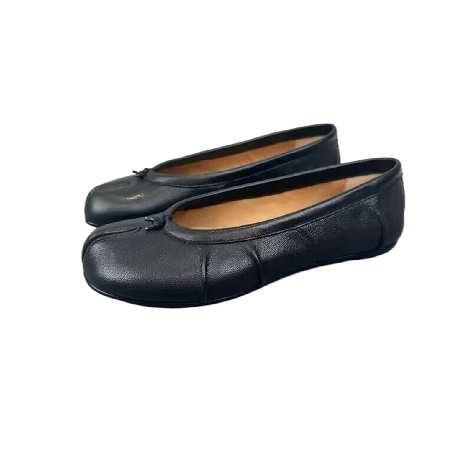 Tabi Chaussures Chaussures Tabi en Cuir PU for Femmes, Chaussures Plates Faites à la Main, Design Bout Fendu pour la Femme