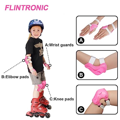flintronic Kids Knee Pads Elbow Pads Wrist Guards set, 6 in 1 Protective Gear Set, Comfortable & Easy to Install Scooter - Image 3